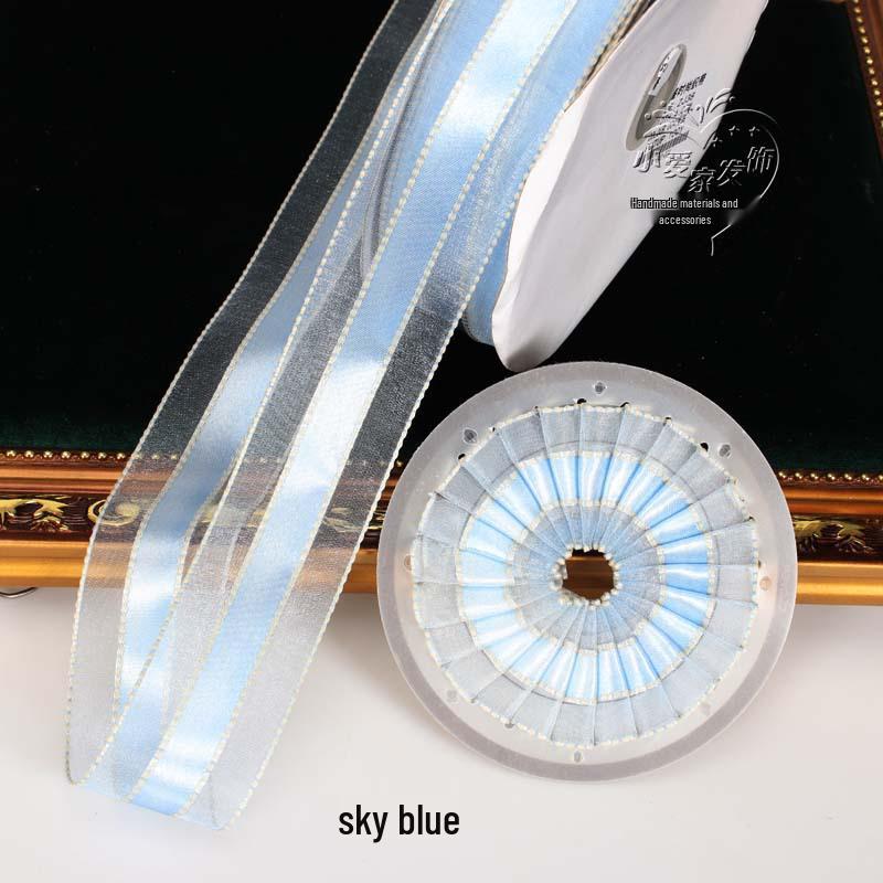 10 Yards 2.5/4cm Snow Yarn Ribbon with Jump Stitches for DIY Lolita Bow Hair Accessories