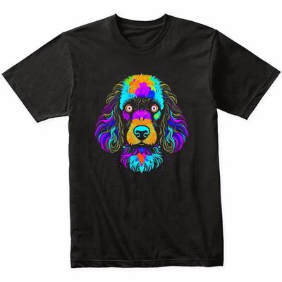 Pudel Psychedelische Hunde Kunst T-Shirt - Geschenk für Pudelbesitzer - Pudel Shirt