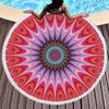 Round Beach Towel With Fringed Digital Printed Bohemian Microfiber Bath Towel Yoga Mat Custom