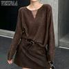 Damesmode Casual Lente Herfst Effen Kleur Print Lange Mouw O-Hals Blouses & Shirts