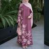 Spring Ladies Long Ruffle Dress With Floral Print And 3d Digital Pattern For Casual Wear