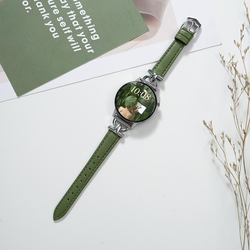 20 22mm Metal+Leather Strapr Samsung Galaxy Watch4 5 6 Active2 Bend for Huawei  GT4/GT/2e/pro 42/46mm Replacement Strap