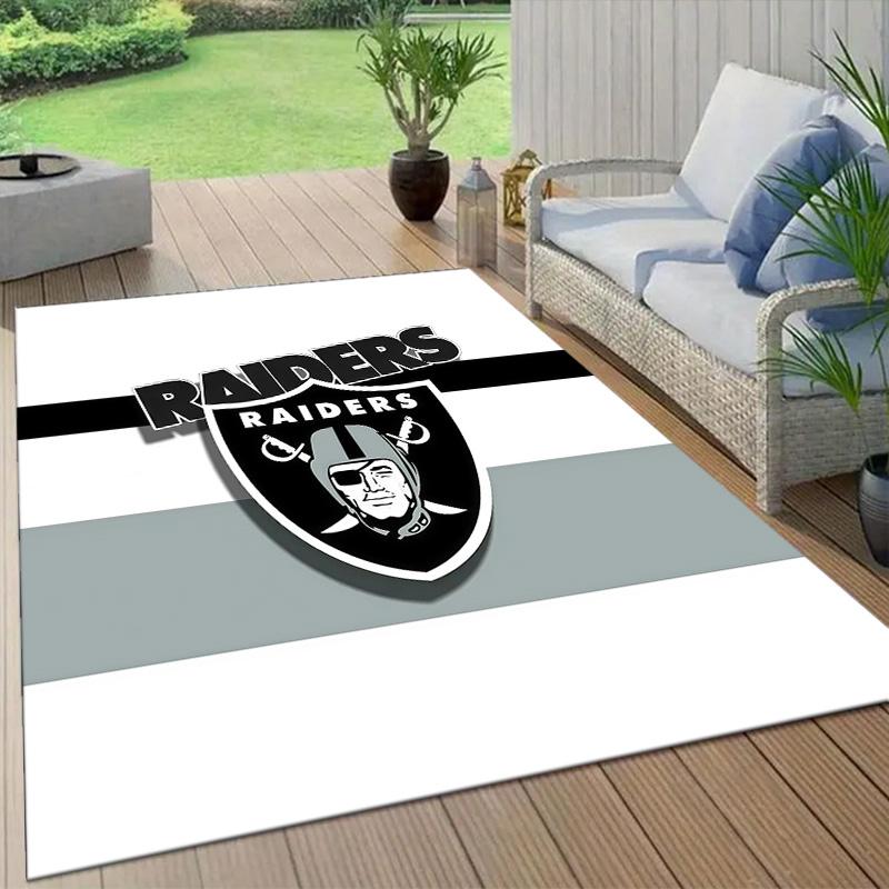 Las Vegas Raiders2 Flannel Pattern Square Carpet,Area Rug,Carpet Rug for Living Room Bedroom Sofa Playroom Decor,Non-slip Floor Mat