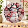 2D Flat, 2D Flat Acrylic Jigsaw Puzzle Suncatcher, 83pcs, Pink Series Papercraft Snowman Themed Suncatcher Puzzle, Home and Garden Decoration, Suitabl