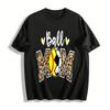 Leopard Print Ball Mom Themed Casual Printed T-Shirt Pure Cotton T-shirt