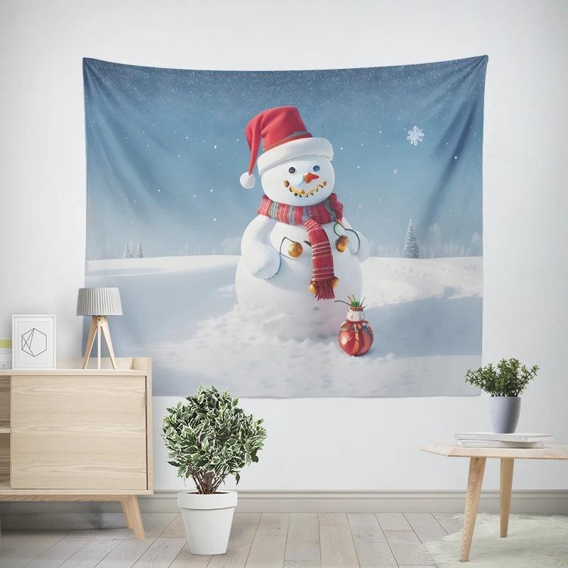 Новогодний рождественский милый узор снеговика для гостиной и спальни — фото 18