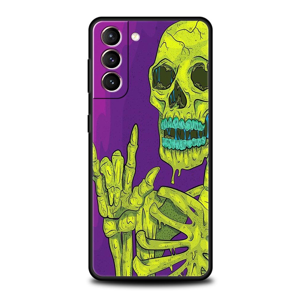 Skeleton Skull Phone Case for Samsung Galaxy S26 S25 S24 S23 S22 S20 S21 FE Ultra S25 Edge Plus 5G Soft TPU Cover Fundas Capas