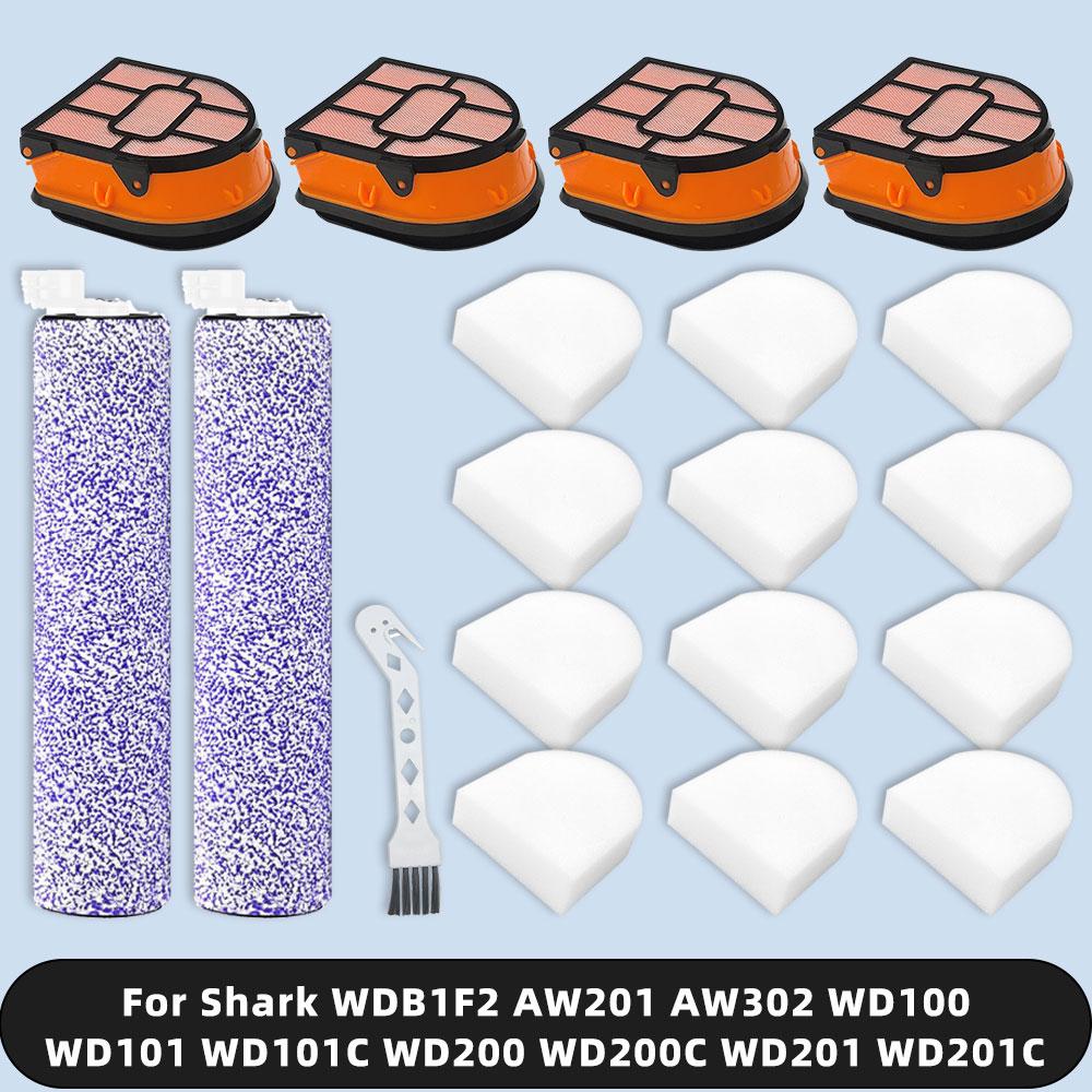 Compatible For Shark WDB1F2 AW201 AW302 WD100 WD101 WD101C WD200 WD200C WD201 WD201C HydroVac Vacuum Parts Roller Brush Filter