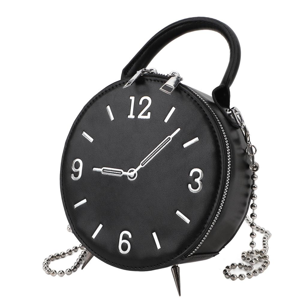 Schultertasche für Damen PU-Leder Wasserdicht Moderne Uhr Handtasche Kleine Handy-Geldbörse mit 2-Wege-Riemen für den täglichen Gebrauch