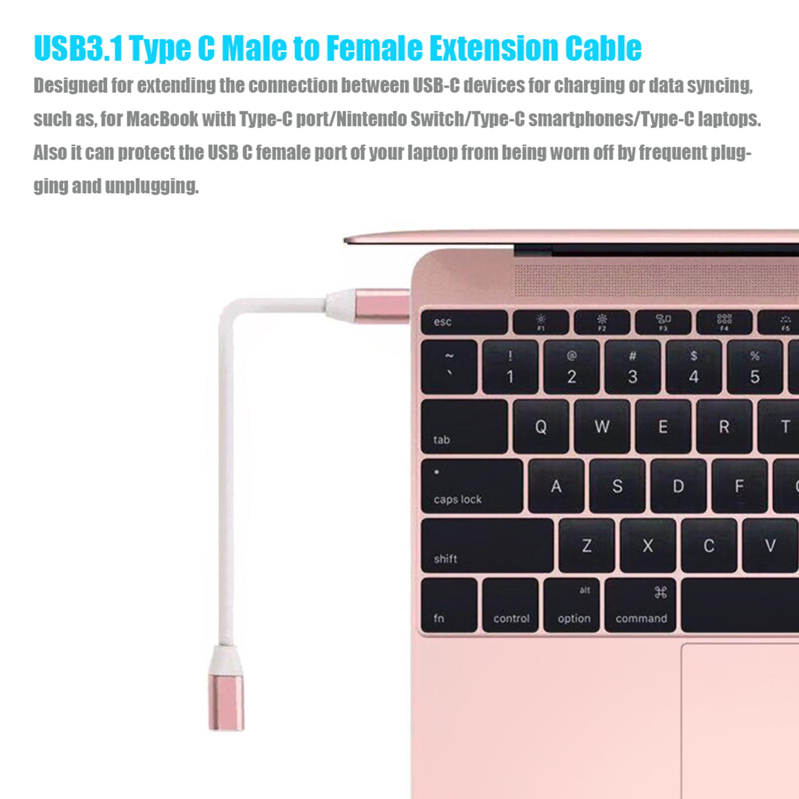 

Extension Cable USB 3.1 Type C Male to C Female Extension Cable Adaptor Converter Data Sync Charging Cord 1M Length for or for M