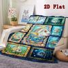 Ocean Fish Collection 2D Flat Pattern Flannel Blanket, High Quality All Seasons, Home Decor, Warmth and Comfort, Perfect for Christmas Gifts.