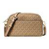 Jet Set Logo Print Coated Canvas Shoulder Bag Small Women's Brown