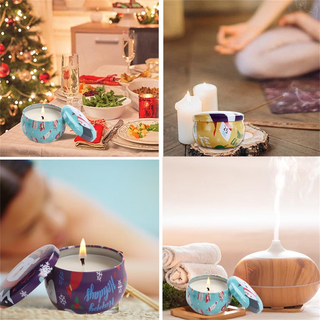 4PC Christmas Aromatherapy Candle Gift Set Christmas Themed Aromatherapy Candle Thanksgiving Gift Party Decoration Props