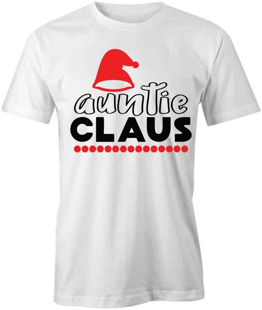 AUNTIE CLAUS TShirt Tee Short-Sleeved Cotton CHRISTMAS CLOTHING S1WSA584