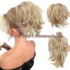 Adjustable High-Temperature Silk Short Curly Clip-On Ponytail Wig for Women