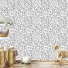 Wallpaper Black and White Flowers Light Gray and White 50x1000