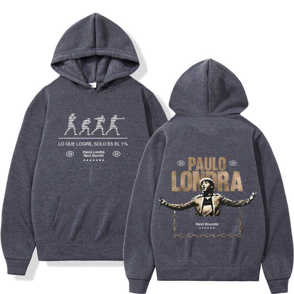 Singer Paulo Londra Tour 2026 Graphics hoodie Unisex Gothic Punk pullover Long sleeves loose Casual Pop music sweatshirts