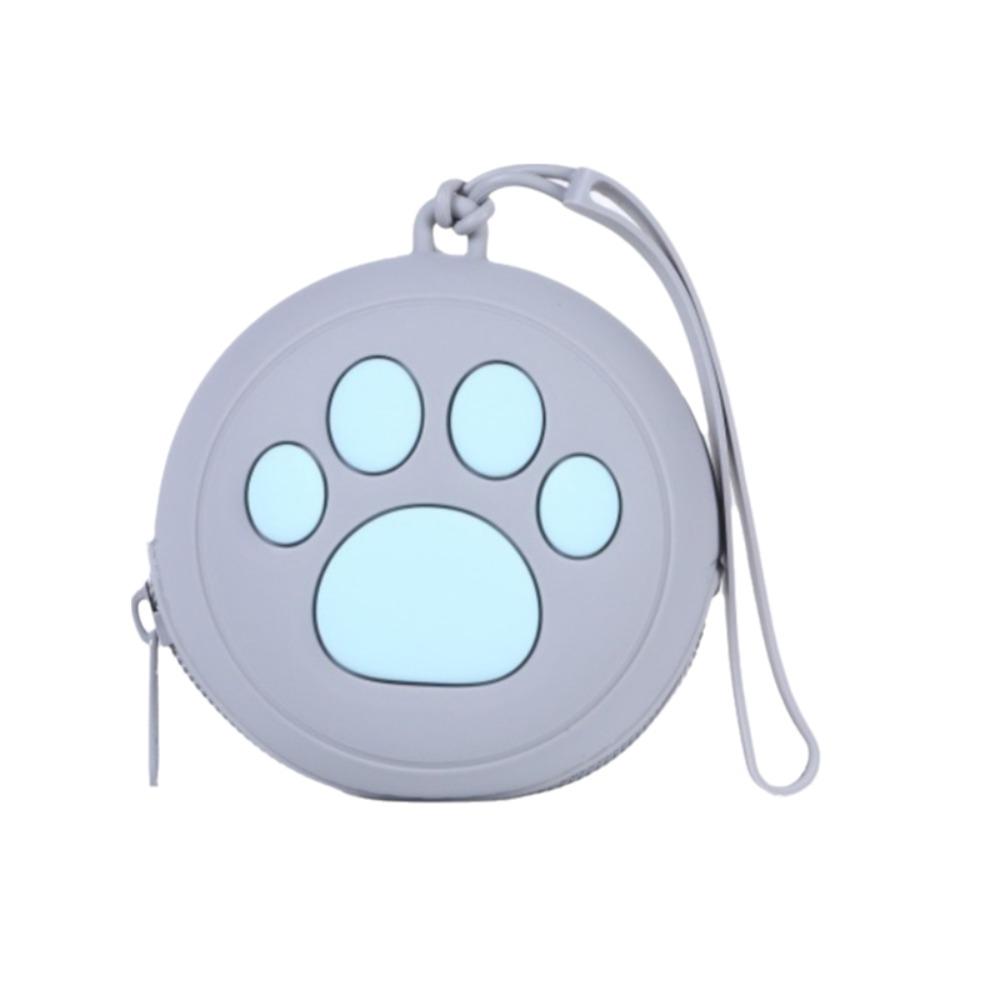 

Waterproof Silicone Dog Treat Pouch Paw Print Training Reward Pouch Pet Snack Bag Travel серый
