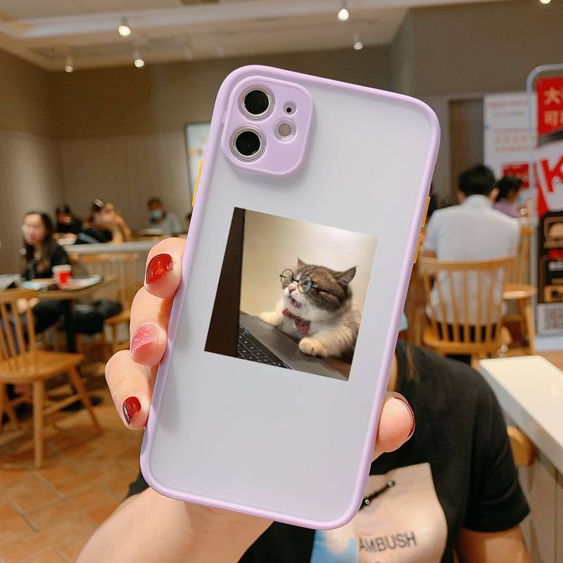Super cute cats dogs Bumper Phone Case For iphone12 11 Pro Max X XS Max XR 7 8 Plus 12mini Translucent Matte Shockproof Cover