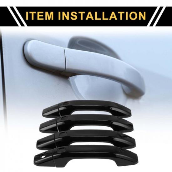4pcs Exterior Door Handle Cover for GMC Yukon 2015- with 4 Keypad Black