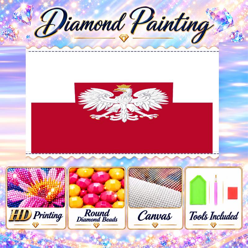 Polen Diamantmalerei Set 5D Vollbohrer DIY Diamantmosaik Wandkunst Heimdekoration
