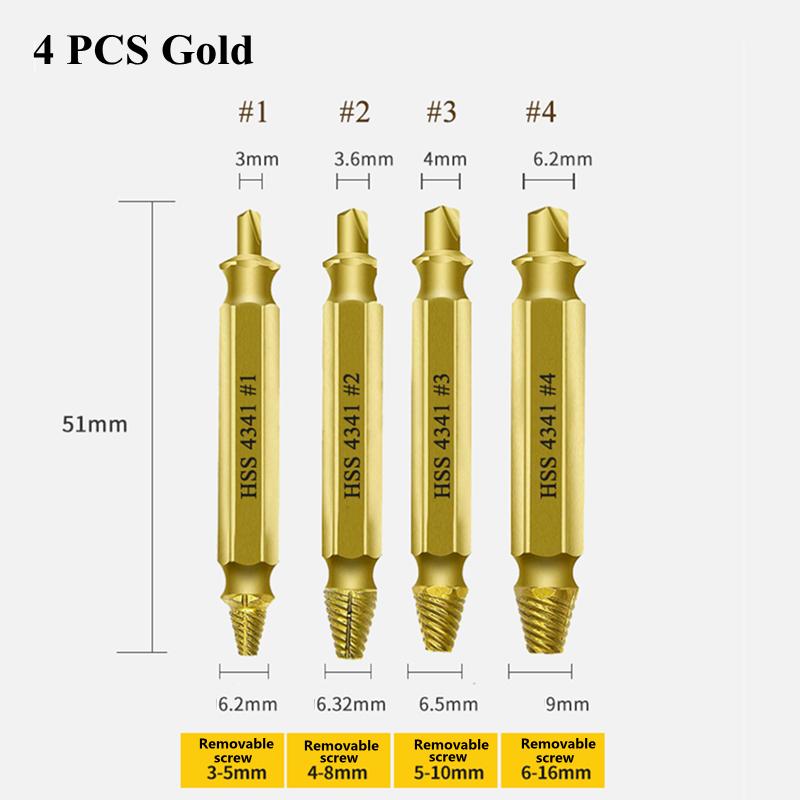 Damaged Screw Extractor Drill Bit Set Stripped Broken Screw Bolt Remover Extractor  Demolition Tools 4/5/6 PCS