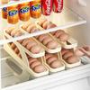 Slide Style Egg Box Side Door of Refrigerator Double Layer Automatic Egg Rolling Kitchen Storage Anti Drop Helps Keep Fresh