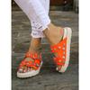 Women's Oversized Slippers New European and American Belt Buckle Willow Nail Flat Slippers Outerwear Open-toe Flip Sandals