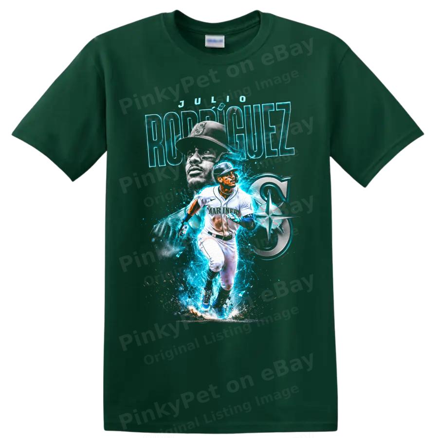 Julio Rodriguez Seattle Mariners Baseball Player T Shirt Neon Graphic Tee