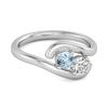 Blå Topas Tvåsten Bypassring - 925 Sterling Silver