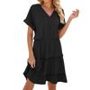 Women's Princess Dress Sexy V-neck  Waist Pull Pleated Short Sleeve Dress Mardi Gras Carnival Dress