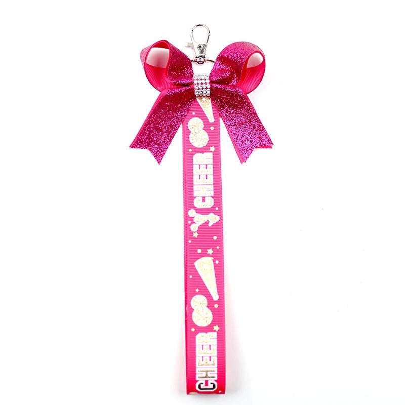 

Творческий персонализированный блестящий брелок с лентой Cheer, цветной брелок Cheer, кулон, украшение для рюкзака, аксессуары, подарки