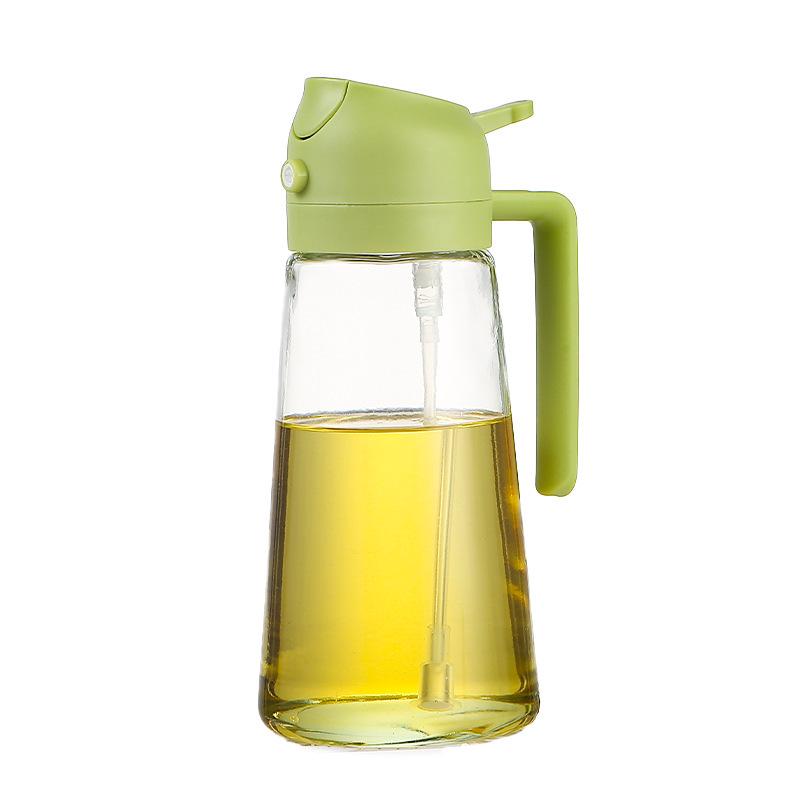 Dual-Use Glass Oil Spray & Pour Bottle - Leak-Proof, Thickened, Atomizing Oil Can for Kitchen