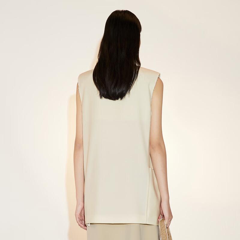 LESS Women's Elegant V-Neck Sleeveless Mid-Length Vest