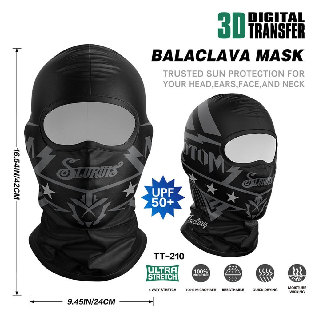 Balaklava obličejová maska pro muže ženy, Lehký kryt obličeje na motorku cyklistiku, Prodyšná maska na celý obličej s ochranou proti slunci pro venkovní sporty