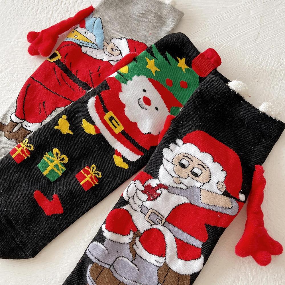 Women's Autumn Winter Socks Mid Tube Sock Hand In Hand Christmas Sock Couple Magnetic Pull Cute Christmas Sock Magnet Tube Socks