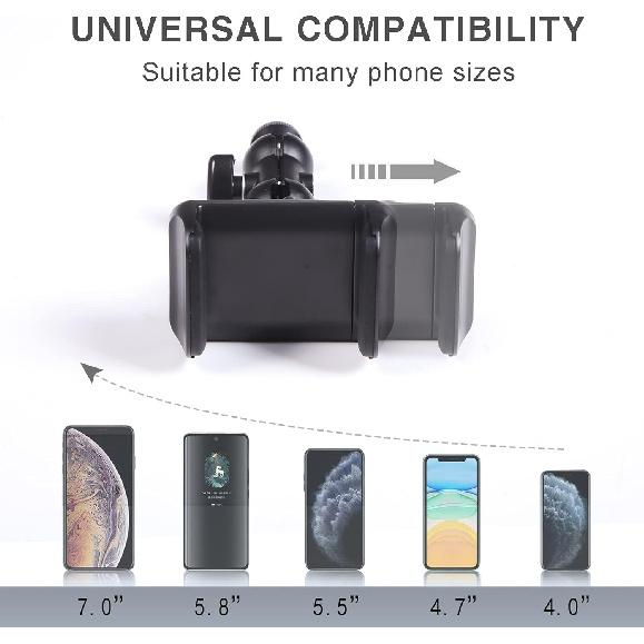 LLKUANG Black ABS Car Center Console Dash Table Storage Tray Fit for Toyota Tundra 2014-2021 Instrument Organizer 360° Rotating Phone Holder Cradle