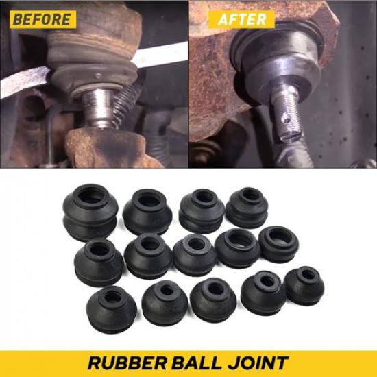 Universal Ball Rubber Joint Rubber Dust Boot Cover Track Rod End Set Kit 14pcs