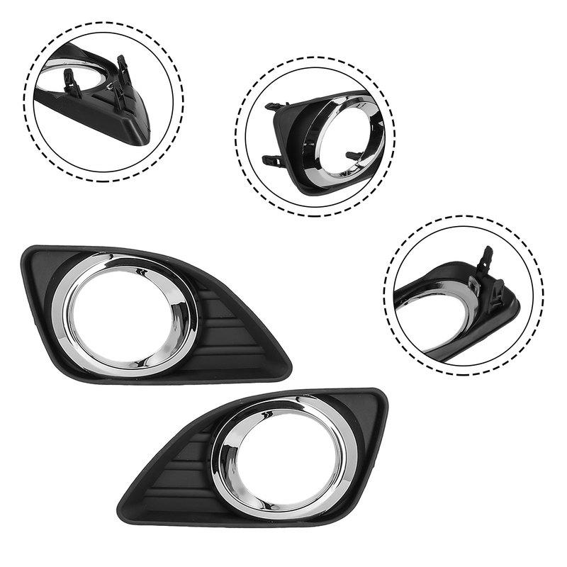 For Camry 2010-2011 Frame Fog Light Cover Set ABS Black Car Parts Accessories Driver Side Passenger Side Easy Tallation