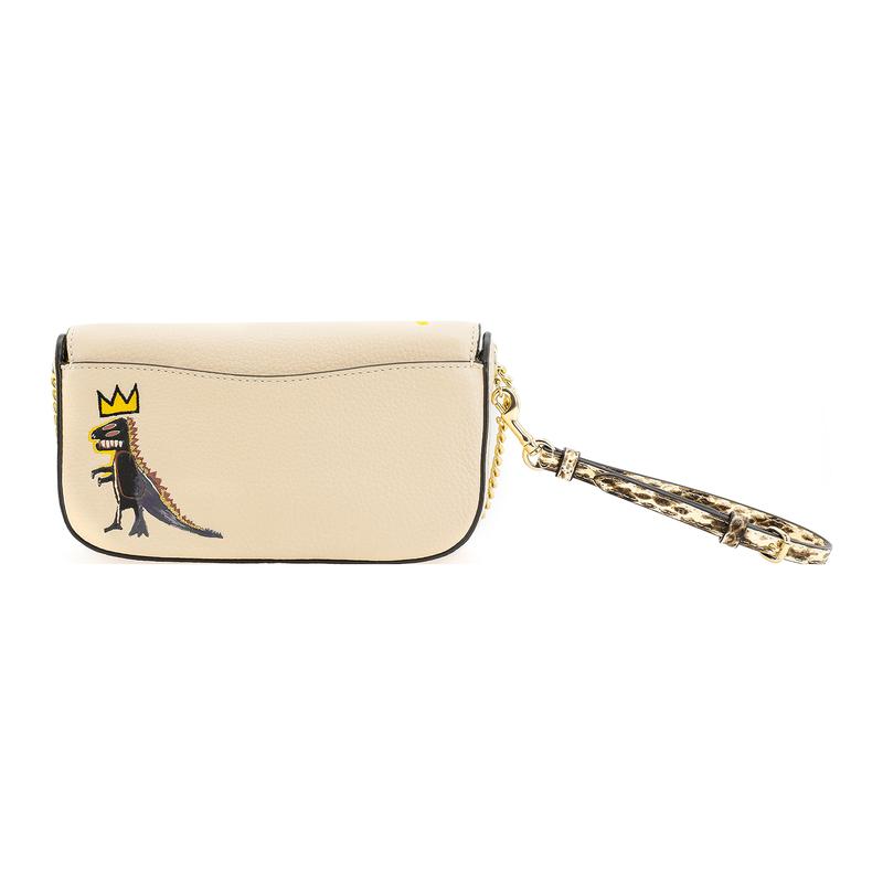 Coach Basquiat Joint Model Kleo 19 Classic Retro Graffiti Cowhide Chain Bag Handbag Crossbody Bag Shoulder Bag Women's Beige White