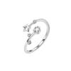 Zircon Star Adjustable Hollow Diamond Ring - European & American Fashion