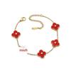 High-End Titanium Steel Four-Leaf Clover Bracelet - Fashionable, Fade-Resistant Floral Design