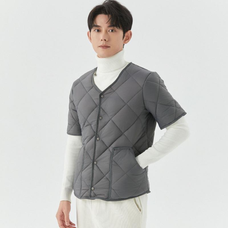 New Winter Men's Short-sleeved Fleece Warm Home Cotton-padded Clothes Men's Cotton-padded Clothes Top 2455