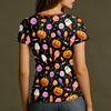 Women's Halloween Print Short Sleeve Neck Loose Fit T-Shirt for Party Casual Wear