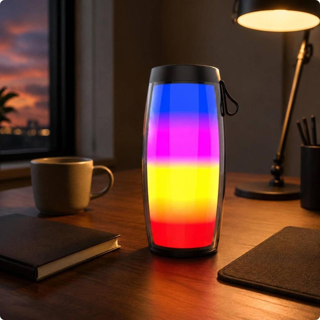 LED Speaker Subwoofer Mini RGB Lighting Audio Device for Outdoor, Home