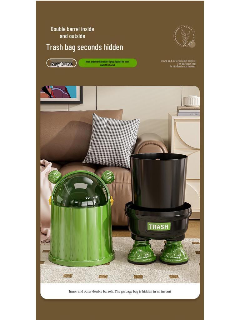 High-Capacity Sliding Lid Trash Bin for Home