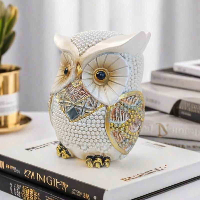 Owl Statue Home Decors Accents Small Animal Sculptures Lovely Owl Figurines for Bedroom Home Gift for Birds Lover