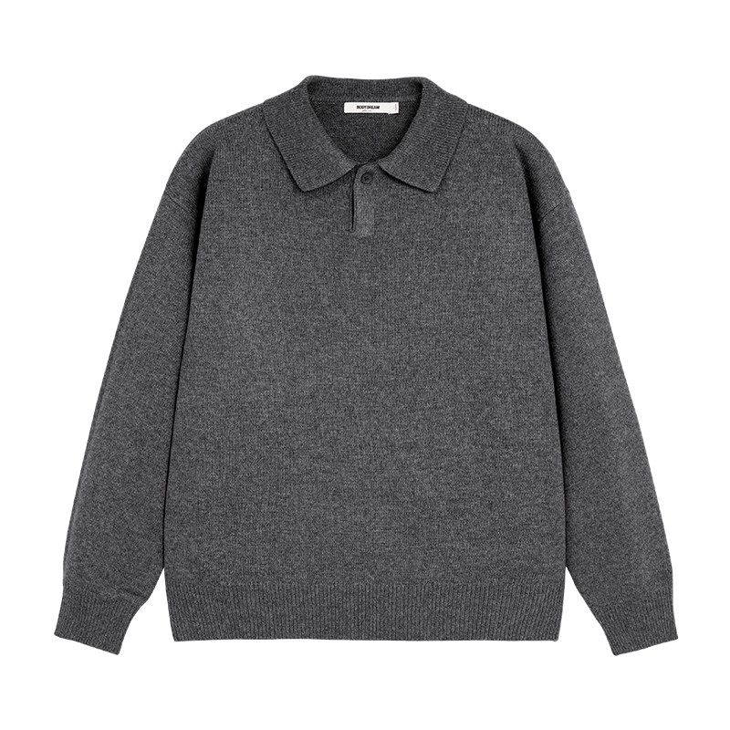 

[Ceo Sweater 2Nd Generation] Bodydream Old Money Sweater Men s Geekchic Wool Sweater Seagull Collar Knitwear Carbon Gray Xxx L