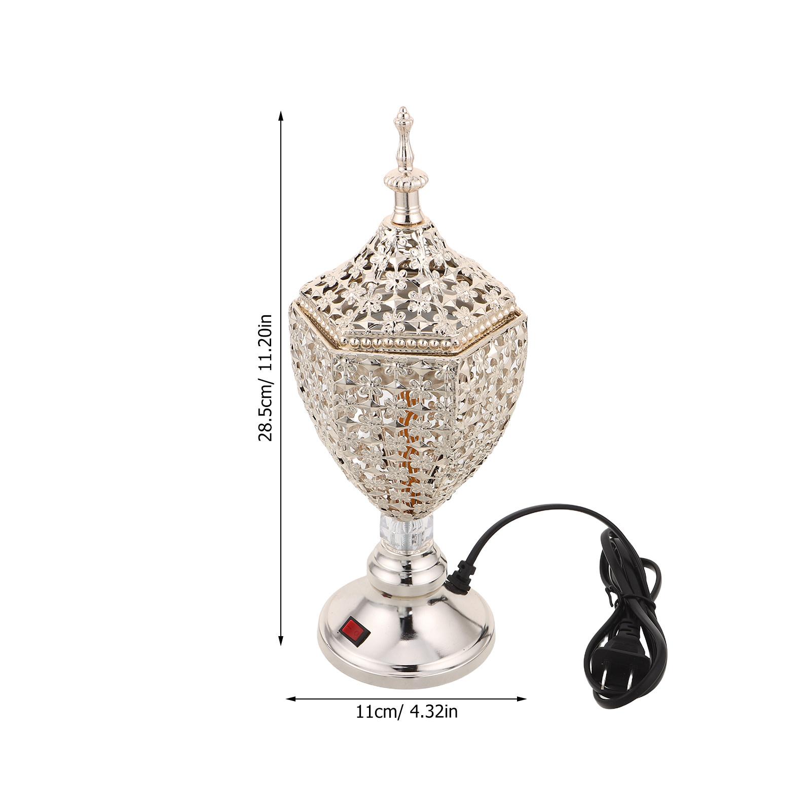 

Plug-in Electric Incense Burner for Arabic Home Decor - Silent Portable Aromatherapy Heater for Oud Frankincense Bakhoor - срібний