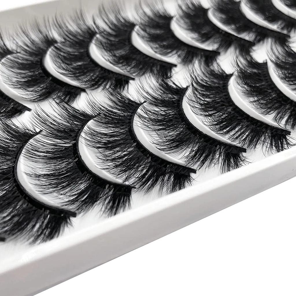 10Pairs 3d Lashes Mink False Eyelashes Eye Fake Lash Eyelash Extension Natural Set Wispy Lashes Supplies Tools Beauty Fluffy
